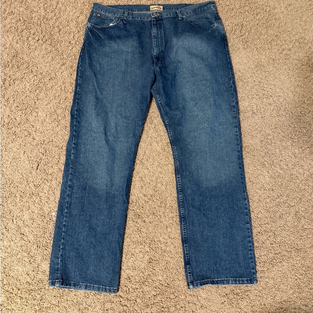 Wrangler Blue Straight Jeans Classic Denim 42x34